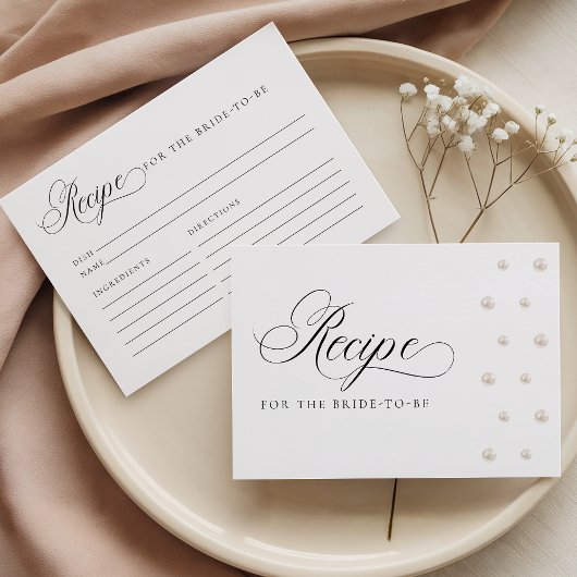 Pearls Recipe Card for the Bride to Be エンクロージャーカード
