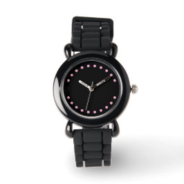 Pearls Wrist Watch (Black & Pink) 腕時計