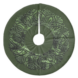 Pearly Filigree Edge Green with any color フリース ツリースカート