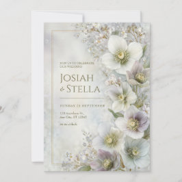 Pearly Hellebore Ethereal Botanical Frame Wedding 招待状
