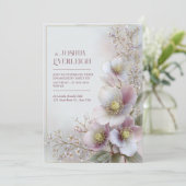 Pearly Pink Hellebore Ethereal Botanical Frame 招待状 (スタンド正面)
