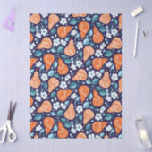 Pears and Blossoms in Orange and Blue 薄葉紙 (クラフト)