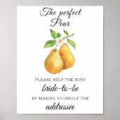Pears bridal shower Help the busy bride Address ポスター (正面)