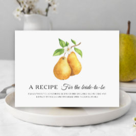 Pears bridal shower Recipe for the bride to be エンクロージャーカード