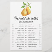 Pears Bridal shower Would she rather game (正面)