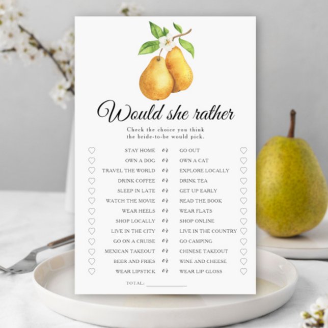 Pears Bridal shower Would she rather game (クリエイターアップロード済み)
