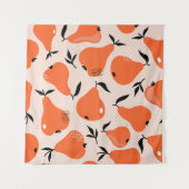 Pears seamless pattern. Hand drawn illustration wi タペストリー (正面(横))