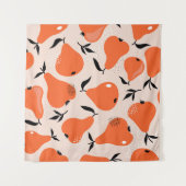 Pears seamless pattern. Hand drawn illustration wi タペストリー (正面)