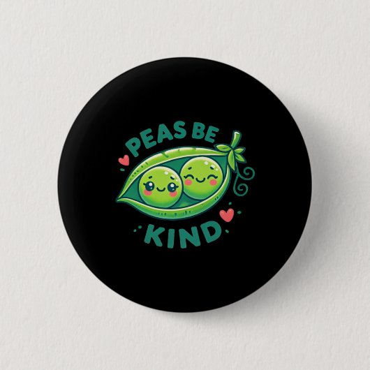 Peas Be Kind – ピーおもしろいプン 缶バッジ (正面)