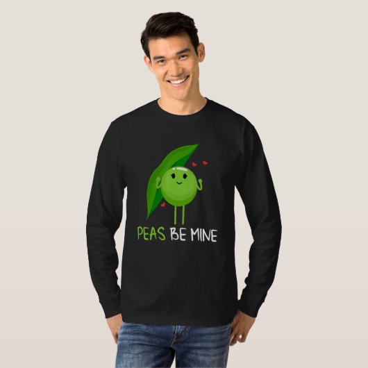 Peas be mine pea and pea pod tシャツ (正面フル)