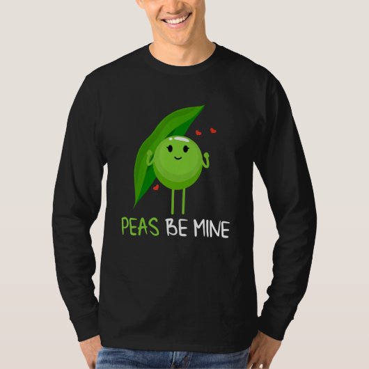 Peas be mine pea and pea pod tシャツ (正面)