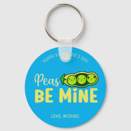 Peas Be mine punおもしろい Cute Valentine's Day キーホルダー