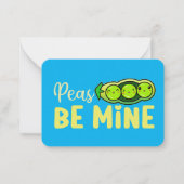 Peas Be mine punおもしろい Cute Valentine's Day ノートカード (正面)