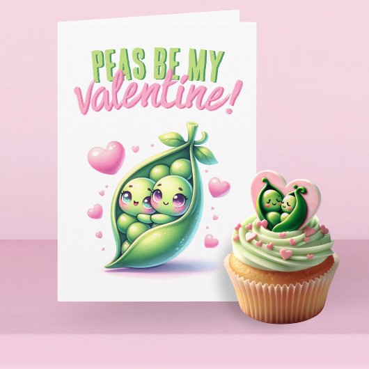 Peas Be My Valentine おもしろい Love カード