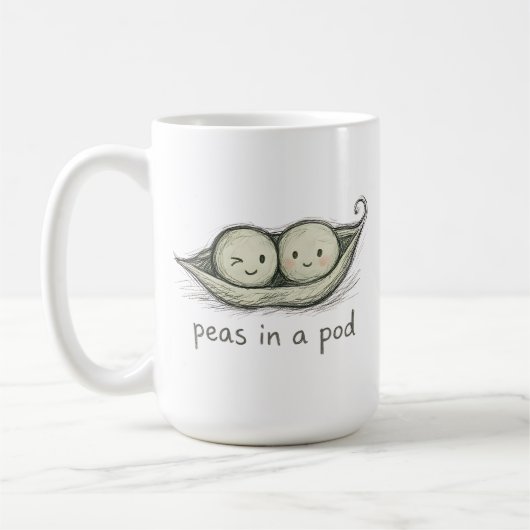 Peas in a Pod コーヒーマグカップ (左)
