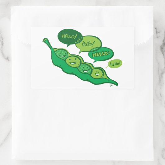 Peas in a Pod (Hello) 長方形シール (バッグ)
