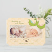 Peas in a Pod Twins 2写真誕生のお知らせ 招待状 (スタンド正面)