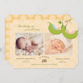 Peas in a Pod Twins 2写真誕生のお知らせ 招待状 (正面/裏面)