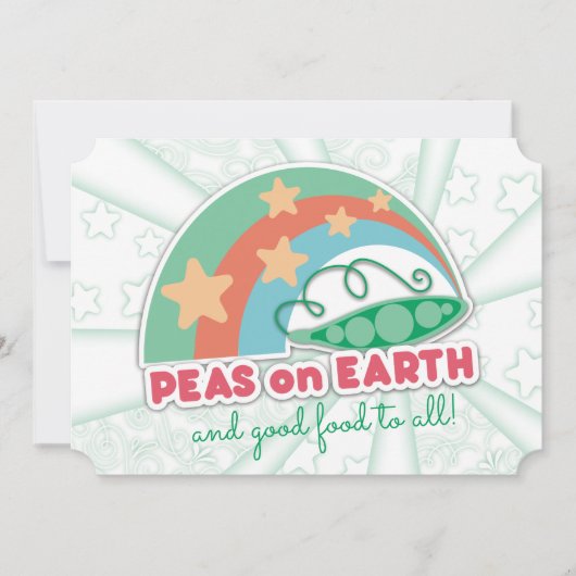 Peas on Earth食の料理クリスマスカード シーズンカード (正面)