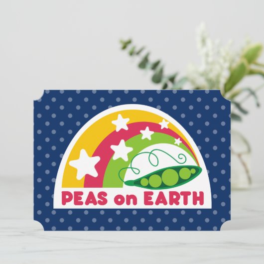 Peas on Earth食の料理クリスマスカード シーズンカード (スタンド正面)