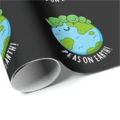 Peas On Earth おもしろい Veggie Peace Pun Dark BG ラッピングペーパー (ロールコーナー)