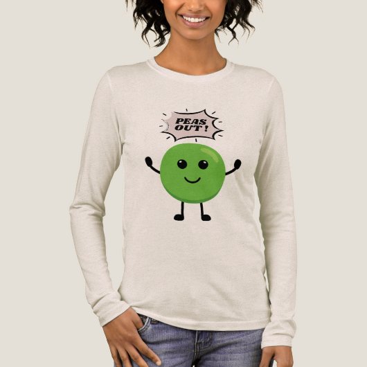 Peas Out Funny Pun T-Shirt – Quirky Food Joke Tee トライブレンドTシャツ (正面)