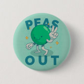 Peas Out Peace Button 缶バッジ (正面)