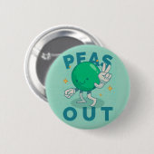 Peas Out Peace Button 缶バッジ (正面&裏面)