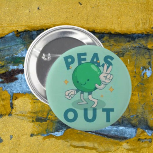 Peas Out Peace Button 缶バッジ