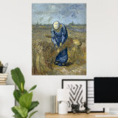 Peasant Woman Binding Sheaves by Vincent Van Gogh ポスター (ホームオフィス)