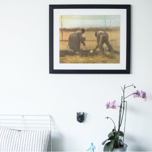 Peasants Planting Potatoes by Vincent van Gogh ポスター