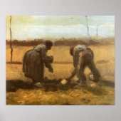 Peasants Planting Potatoes by Vincent van Gogh ポスター (正面)
