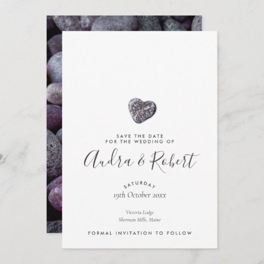 Pebbleハート検出の日付の保存 セーブザデート (正面/裏面)