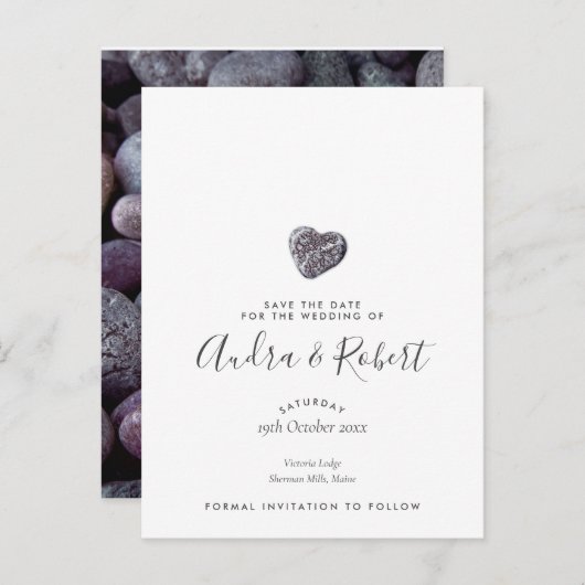 Pebbleハート検出の日付の保存 案内ポストカード (正面/裏面)