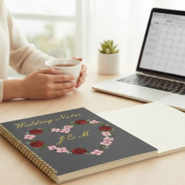 Pebble Grey & Gold Wedding Planner Notebook ノートブック