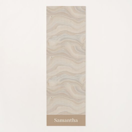 Pebbled Sandstone Texture Neutral Wabi-Sabi ヨガマット (正面)