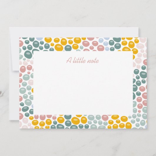 Pebblesフラットノートカード 招待状 (正面)