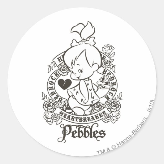PEBBLES™ハートブレイカーB&W ラウンドシール (正面)