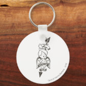 PEBBLES™パパの女の子B&W キーホルダー (正面)