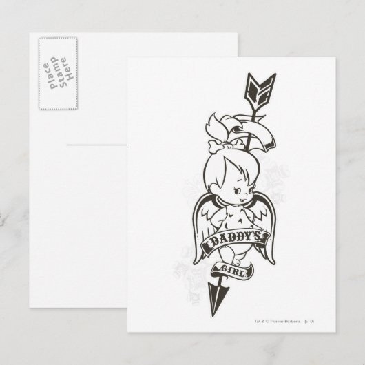 PEBBLES™パパの女の子B&W ポストカード (正面/裏面)