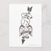 PEBBLES™パパの女の子B&W ポストカード (正面)