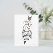 PEBBLES™パパの女の子B&W ポストカード (スタンド正面)