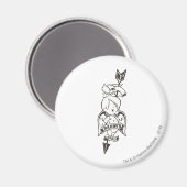 PEBBLES™パパの女の子B&W マグネット (正面/裏面)