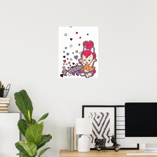 PEBBLES™紫ハート ポスター (ホームオフィス)