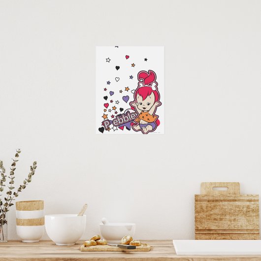 PEBBLES™紫ハート ポスター (キッチン)