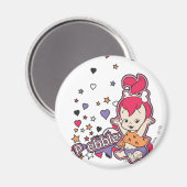 PEBBLES™紫ハート マグネット (正面/裏面)