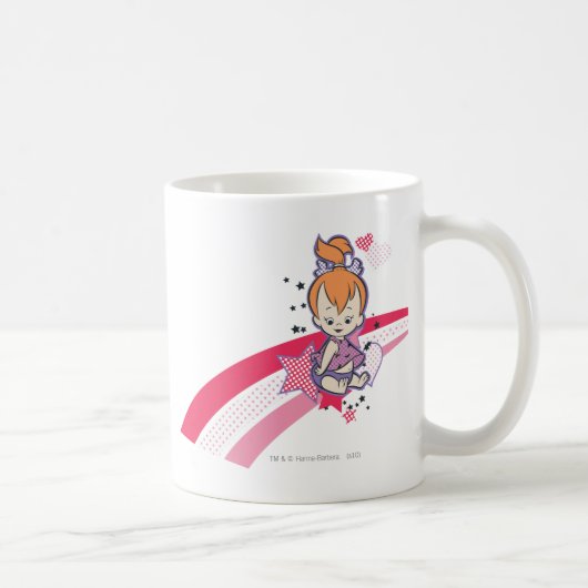 PEBBLES™ on Pink Rainbow コーヒーマグカップ (右)