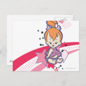 PEBBLES™ on Pink Rainbow ポストカード (正面/裏面)