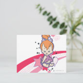 PEBBLES™ on Pink Rainbow ポストカード (スタンド正面)