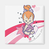 PEBBLES™ on Pink Rainbow マグネット (正面)